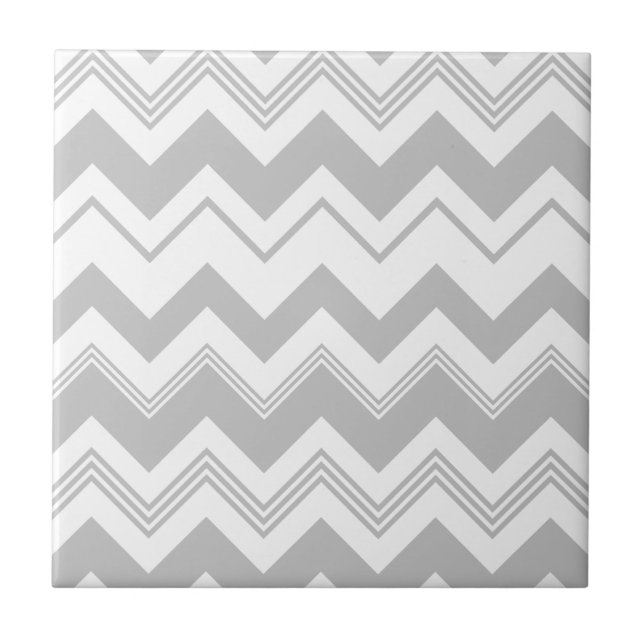 Carreau Motif de Chevron de blanc gris (Devant)