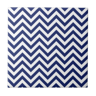 Carreau Motif de Chevron de rayures de zigzag de bleu