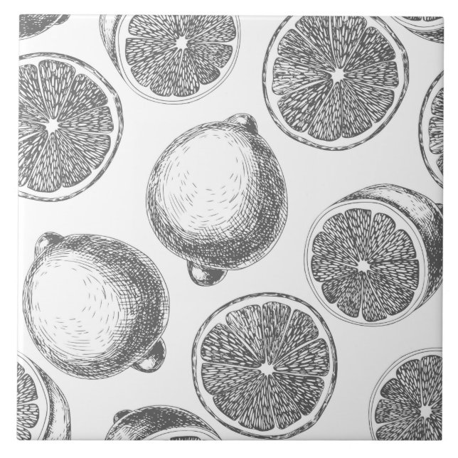 Carreau Motif de citron à main (Devant)