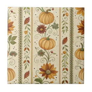 Carreau Motif de citrouille de ferme automne feuillage aut
