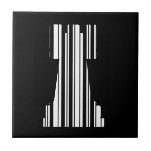 Carreau Motif de code-barres de jeu de pièce de tour d'éch
