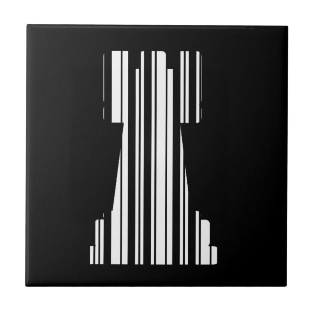 Carreau Motif de code-barres de jeu de pièce de tour d'éch (Devant)