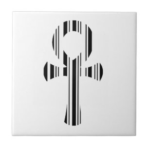 Carreau MOTIF DE CODE-BARRES SYMBOLE ANKH Motif de code-ba