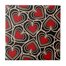 Motif de coeur simple Noir et Rouge