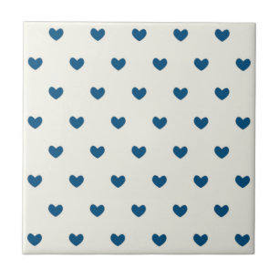 Carreau Motif de Coeurs Bleus