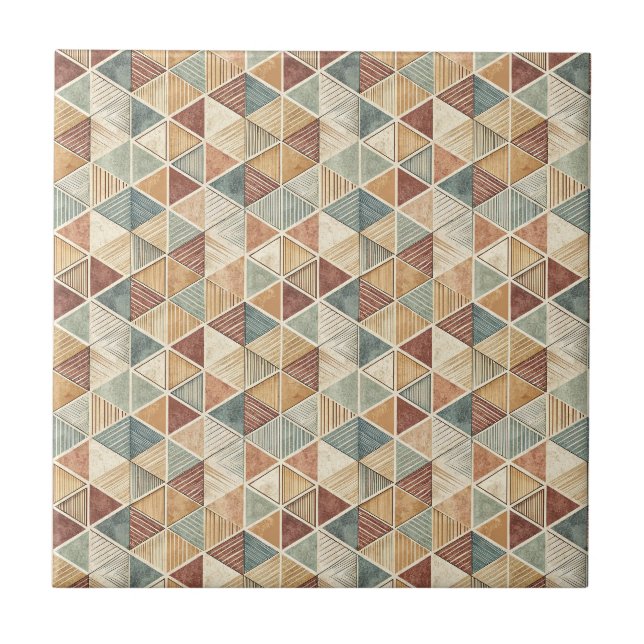 Carreau Motif de conception de triangle géométrique abstra (Devant)
