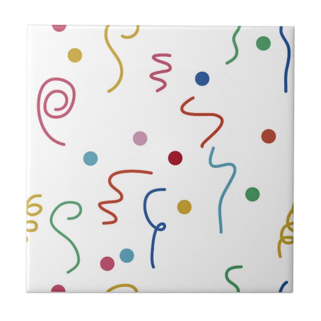 Carreau Motif de Confettis de Fête Colorés (Devant)