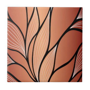 Carreau Motif de congé de bronze de cuivre rustique