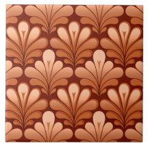 Motif de coquille Art déco, cuivre et rouille Brow