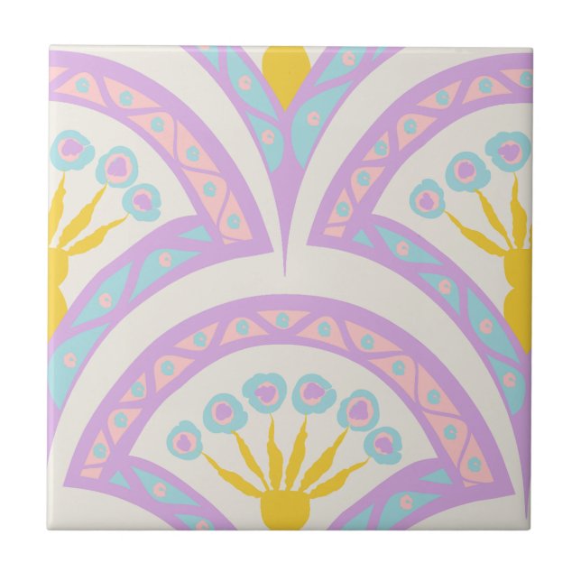 Carreau Motif de coquille de couleur pastel (Devant)