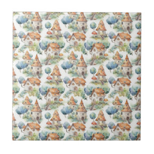 Carreau Motif de cottage champignon fantaisiste (11)