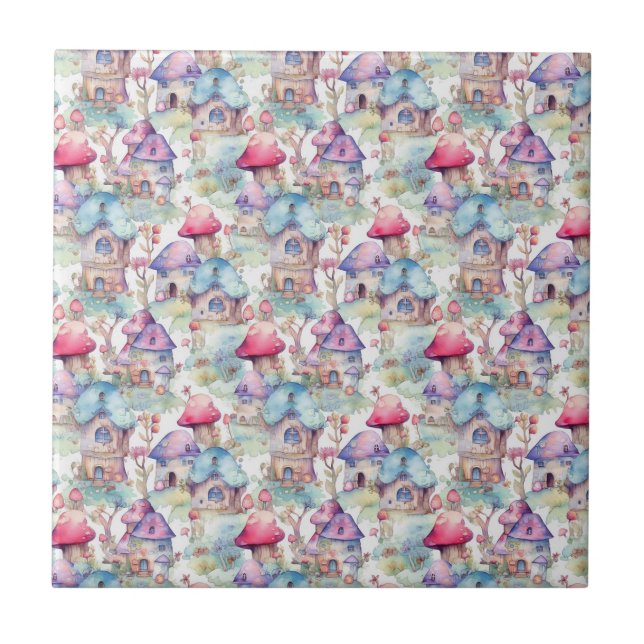 Carreau Motif de cottage champignon fantaisiste (6) (Devant)