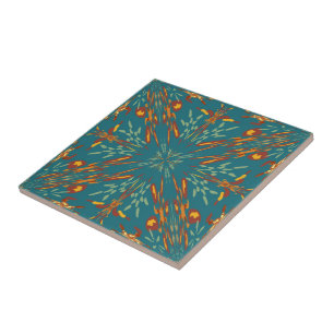 Carreau Motif de couleurs de rayon de soleil doré du Sud-O