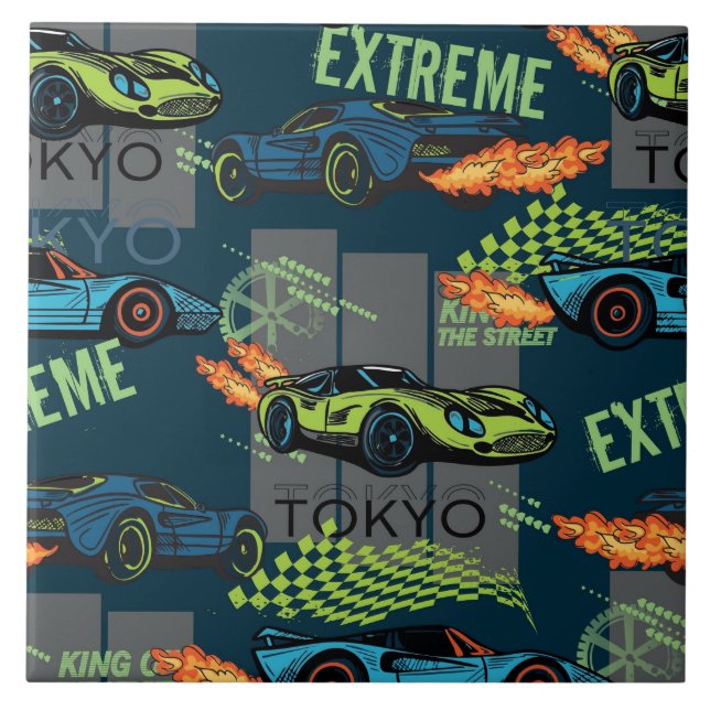 Carreau Motif de course de rue extrême à Tokyo (Devant)