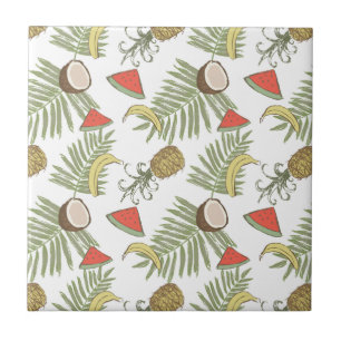Carreau Motif de croquis de fruits tropicaux