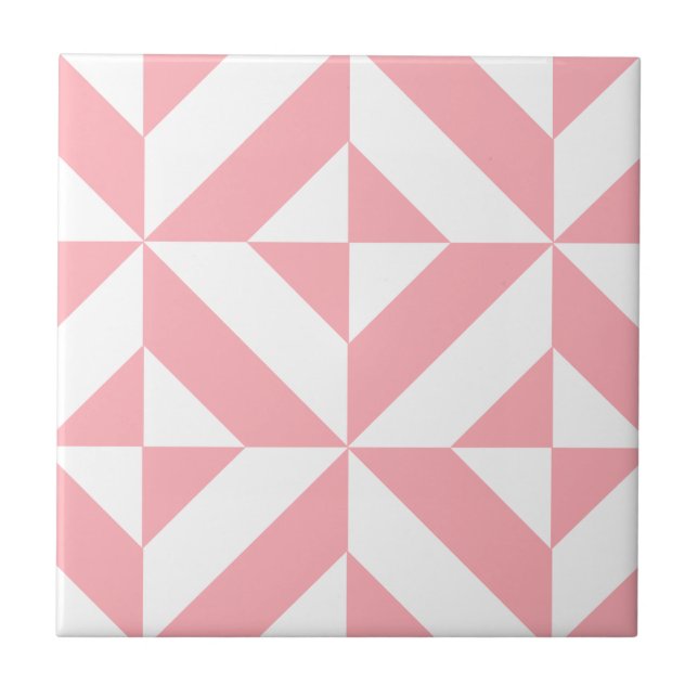 Carreau Motif de cube géométrique Melon rose (Devant)
