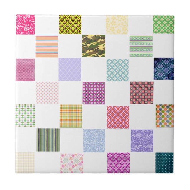 Carreau Motif de damier d'arc-en-ciel (Devant)