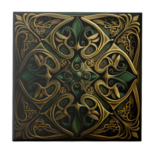 Carreau Motif de décoration en bronze vert