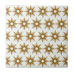Carreau Motif de démarrage blanc or moderne simple<br><div class="desc">Design d'inspiration moderne du milieu du siècle, avec motif classique d'étoiles d'or sur un arrière - plan blanc. Design moderne simple et propre. Créez votre propre motif personnalisé en téléchargeant une nouvelle image, ou utilisez le bouton "message" pour contacter le concepteur pour obtenir de l'aide. Pour créer votre propre design...</div>