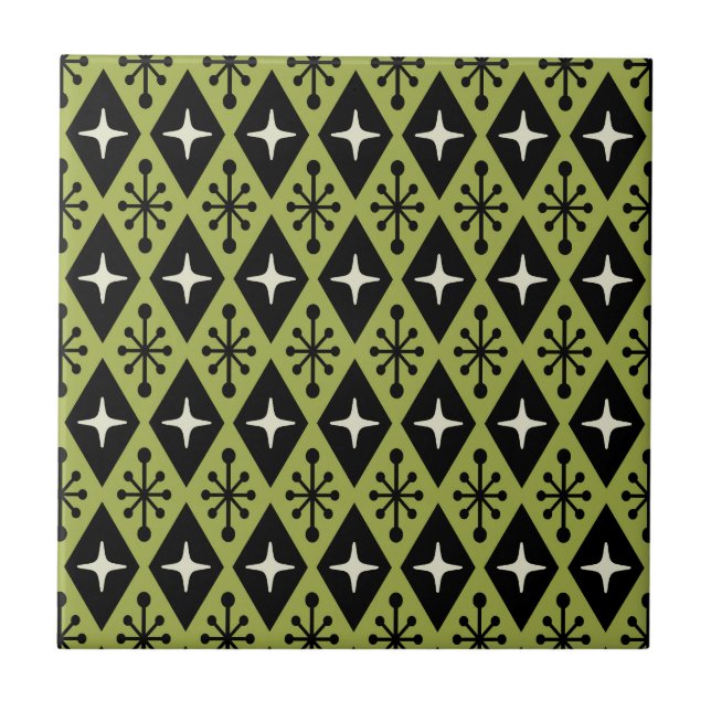 Carreau Motif de démarrage diamant moderne du milieu du si (Devant)