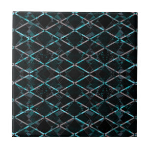 Carreau Motif de diamant à texture bleue
