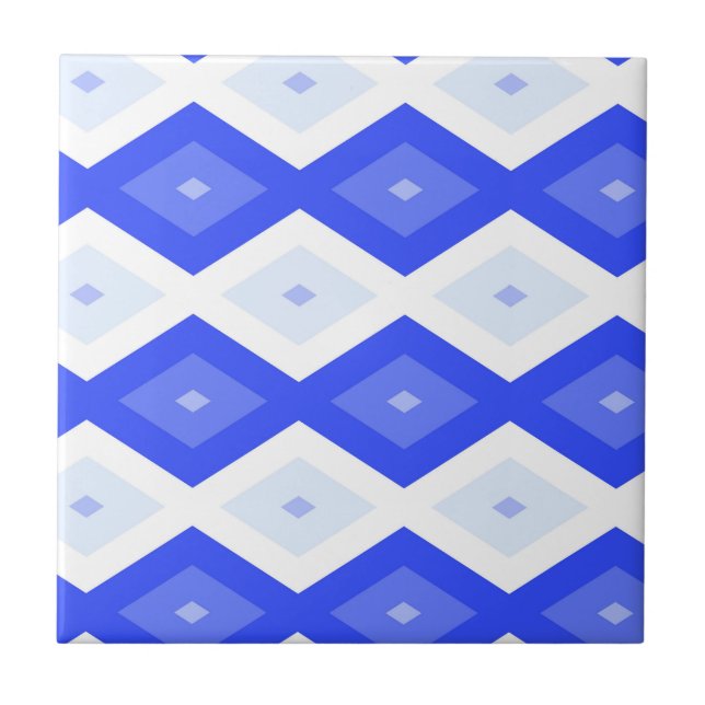 Carreau Motif de diamant bleu royal (Devant)