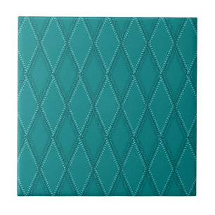 Carreau Motif de diamant Turquoise Turquoise foncé