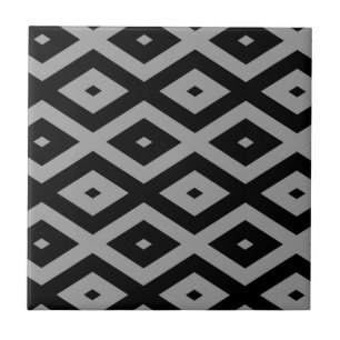 Carreau Motif de diamants gris et noir