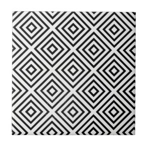 Carreau Motif de diamants noir et blanc