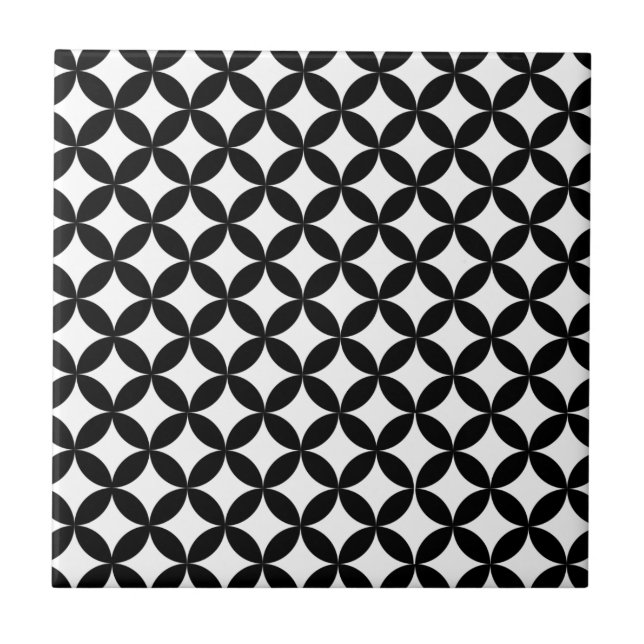 Carreau Motif de diamants noir et blanc (Devant)