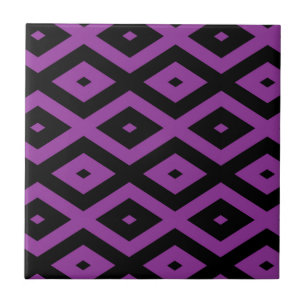 Carreau Motif de diamants violet et noir