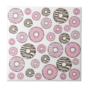 Carreau Motif De Donuts, Donuts Roses, Donuts Blancs