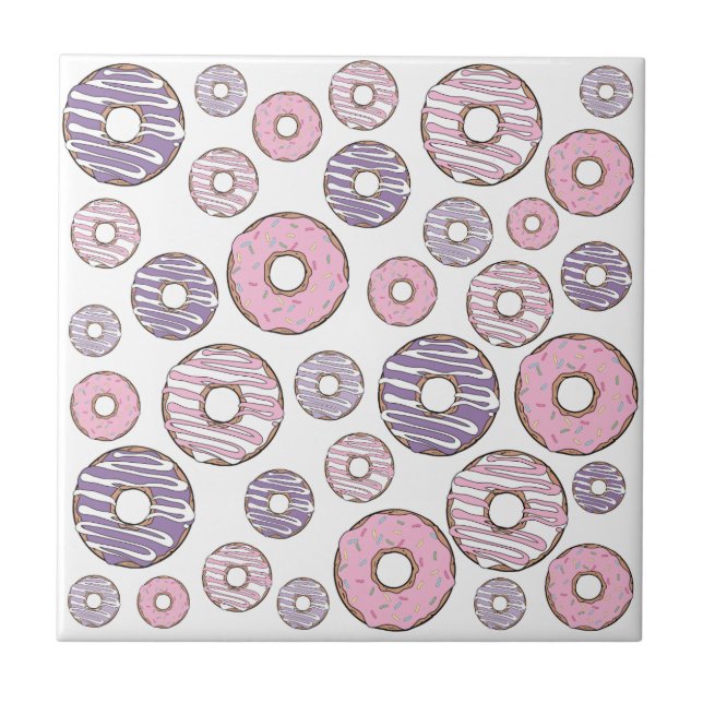 Carreau Motif De Donuts, Donuts Roses, Donuts Violets (Devant)