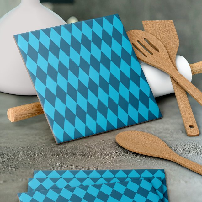 Carreau Motif de drapeau rhombique de Bavière bleue (Créateur téléchargé)