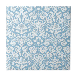 Carreau Motif de fantaisie bleu de damassé