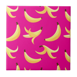 Carreau Motif de fête banane drôle coloré - modifiable