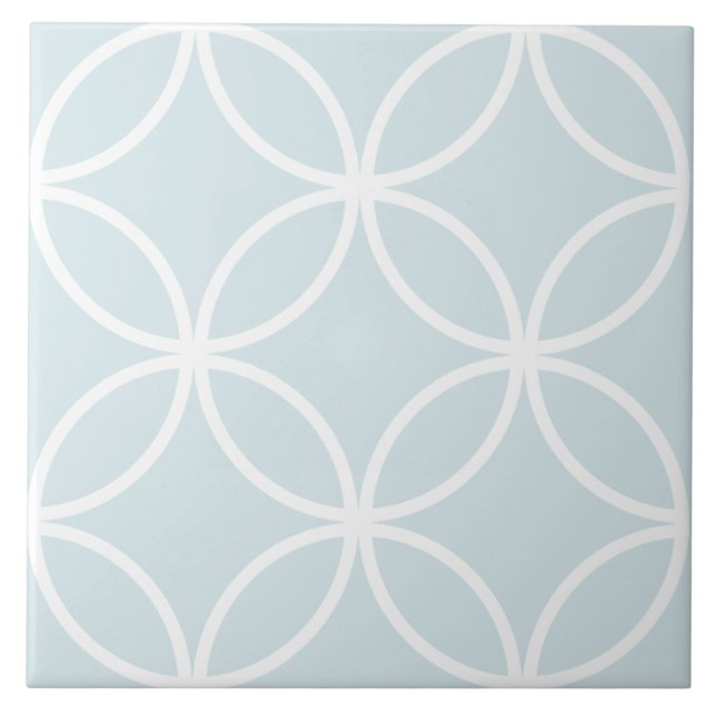 Carreau Motif de feuille de cercle bleu et blanc doux (Devant)