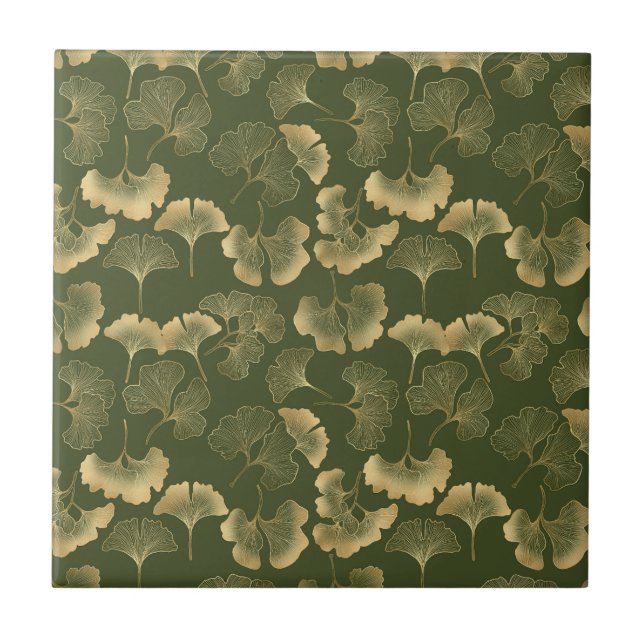 Carreau Motif de feuille de Ginkgo Zen (Devant)