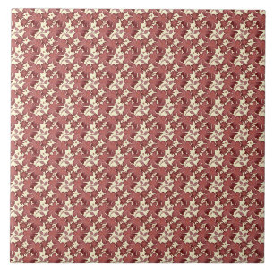 Carreau Motif de feuille florale rouille Botanique terra