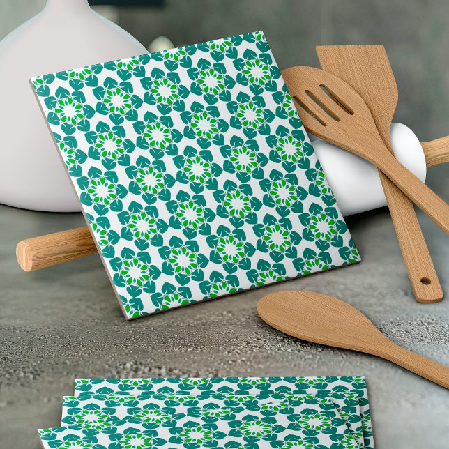 Carreau Motif de feuille, motif de feuilles, feuilles vert (Créateur téléchargé)