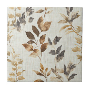 Carreau Motif de feuilles automnales rustiques chaudes en