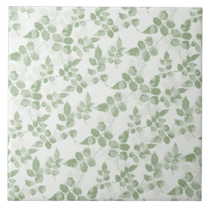 Carreau Motif de feuilles botaniques vert sarcelle moderne