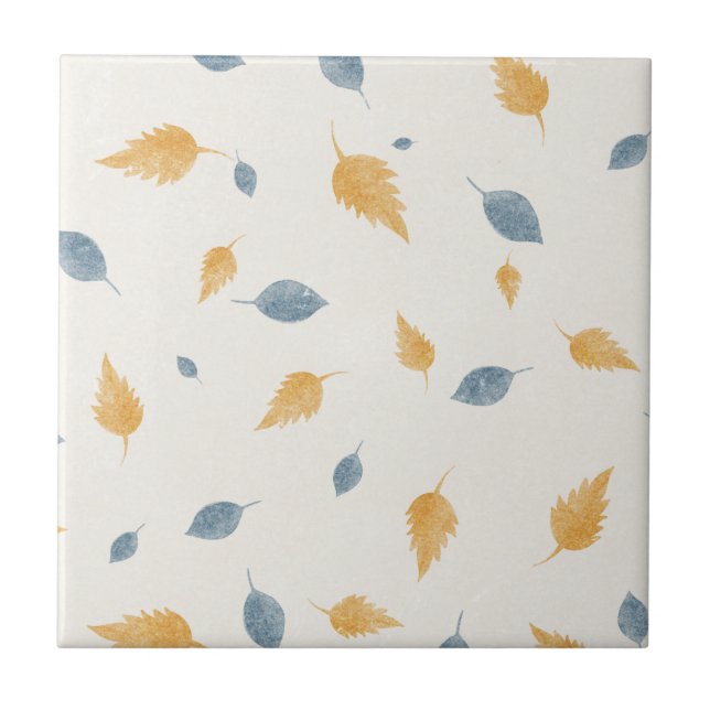 Carreau Motif de feuilles d'automne beige pastel clair (Devant)