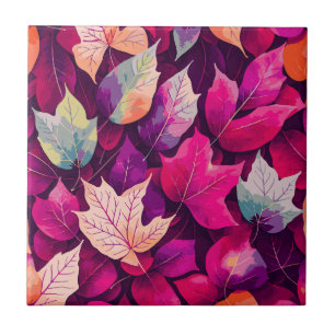 Carreau Motif de feuilles d'automne colorées
