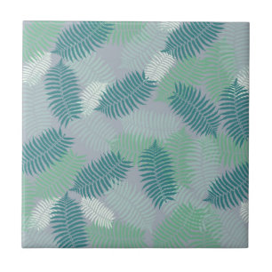 Carreau motif de feuilles de fougère sur gris clair