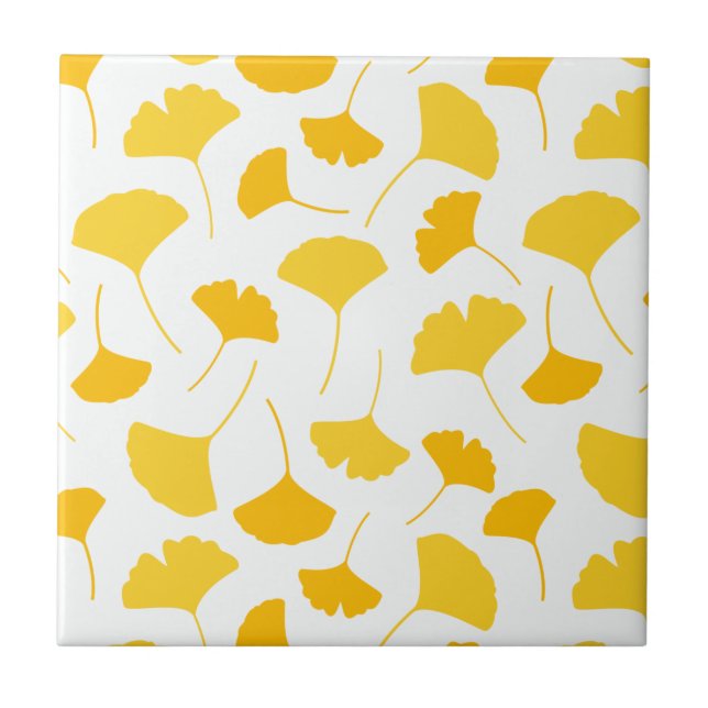 Carreau Motif de feuilles de Ginkgo jaune (Devant)