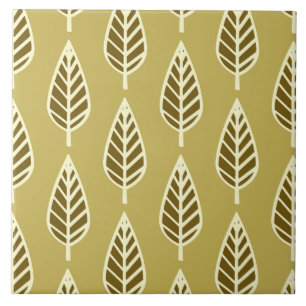 Carreau motif de feuilles de hêtre - tan de chameau et mar