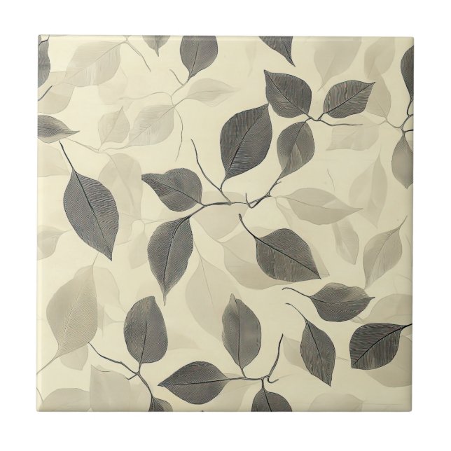 Carreau Motif de feuilles pressées rustique – Botanique d' (Devant)