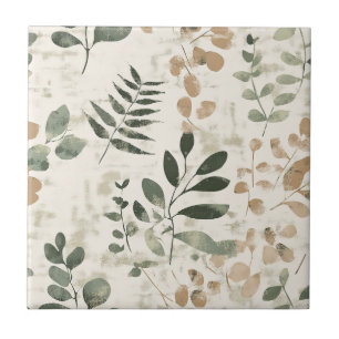 Carreau Motif de feuilles pressées rustique – Botanique d'