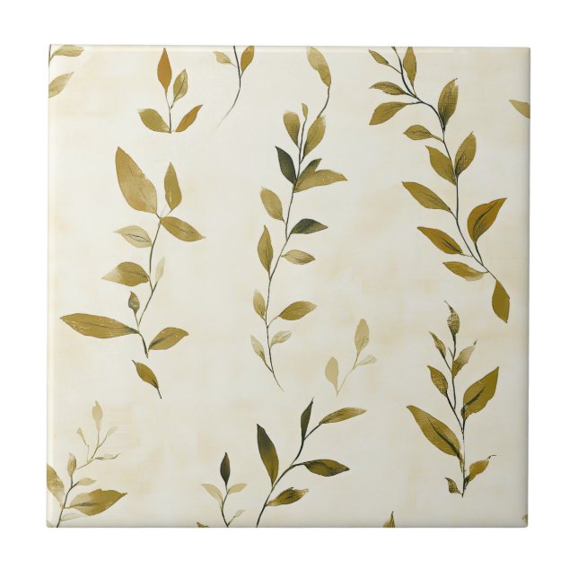 Carreau Motif de feuilles pressées rustique – Botanique d' (Devant)